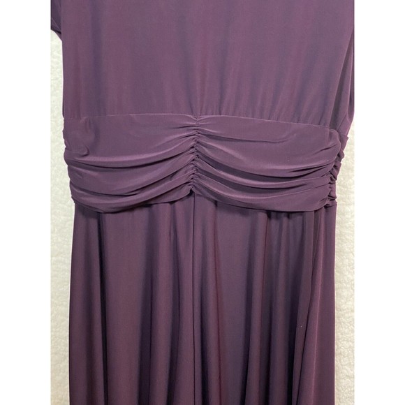 R&M Richards Dress Womens Sz 10 Midi Formal Dark Purple‎  Rhinestone Front - Picture 4 of 11